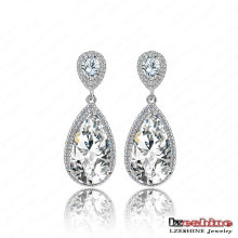 Teardrop Shape Zircon Ladies Earrings for Wedding (CER0013-B)